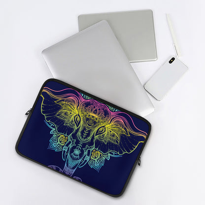 Rainbow Indian Elephant Print Laptop Sleeve