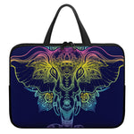Rainbow Indian Elephant Print Laptop Sleeve With Handle