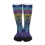 Rainbow Indian Elephant Print Long Socks