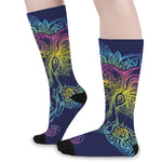 Rainbow Indian Elephant Print Long Socks