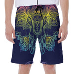 Rainbow Indian Elephant Print Men's Beach Shorts