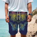 Rainbow Indian Elephant Print Men's Cargo Shorts