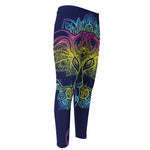 Rainbow Indian Elephant Print Men's Compression Pants