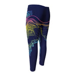 Rainbow Indian Elephant Print Men's Compression Pants