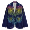 Rainbow Indian Elephant Print Men's Cotton Blazer