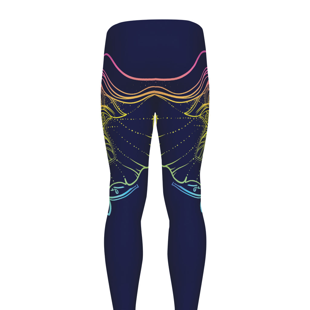 Rainbow Indian Elephant Print Men's leggings