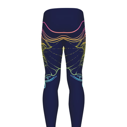 Rainbow Indian Elephant Print Men's leggings