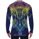 Rainbow Indian Elephant Print Men's Long Sleeve T-Shirt