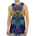 Rainbow Indian Elephant Print Men's Muscle Tank Top