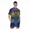 Rainbow Indian Elephant Print Men's Romper