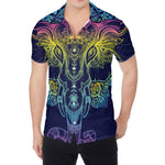 Rainbow Indian Elephant Print Men's Shirt