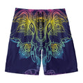 Rainbow Indian Elephant Print Men's Swim Trunks