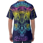 Rainbow Indian Elephant Print Men's Velvet T-Shirt