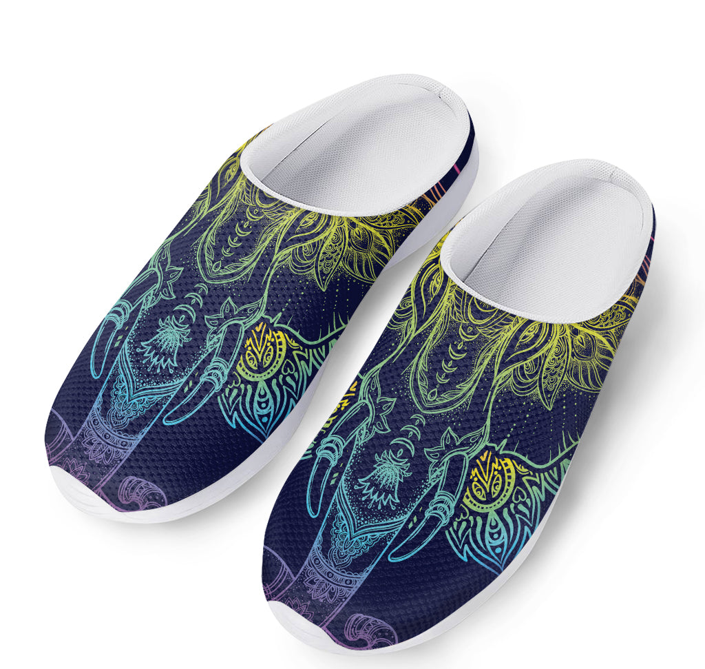 Rainbow Indian Elephant Print Mesh Casual Shoes
