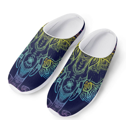 Rainbow Indian Elephant Print Mesh Casual Shoes