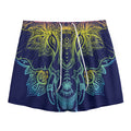 Rainbow Indian Elephant Print Mesh Shorts