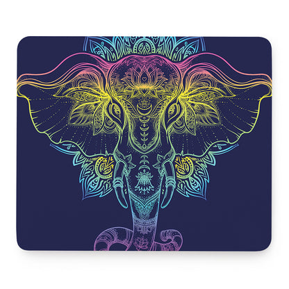 Rainbow Indian Elephant Print Mouse Pad