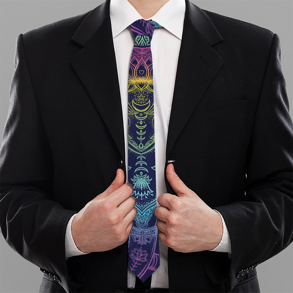 Rainbow Indian Elephant Print Necktie