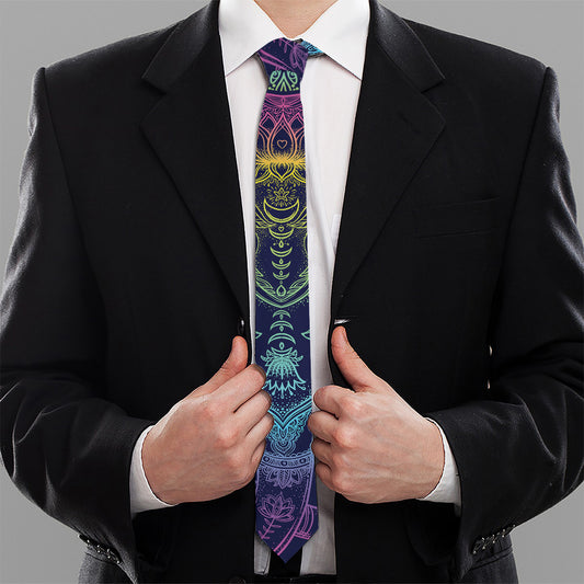 Rainbow Indian Elephant Print Necktie