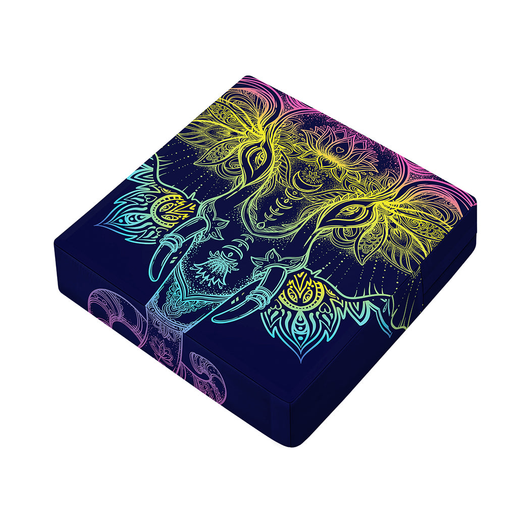 Rainbow Indian Elephant Print Outdoor Seat Cushion Cover