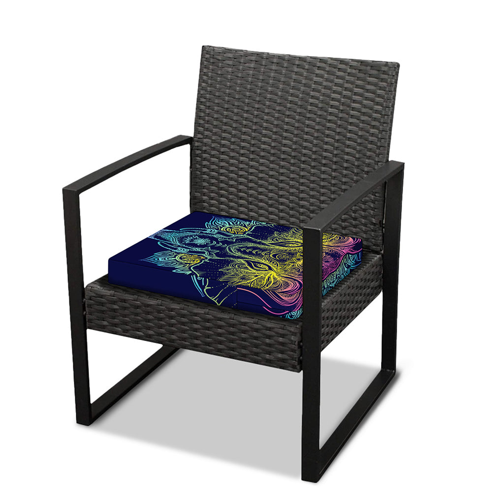 Rainbow Indian Elephant Print Outdoor Seat Cushion Cover