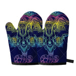 Rainbow Indian Elephant Print Oven Mitts