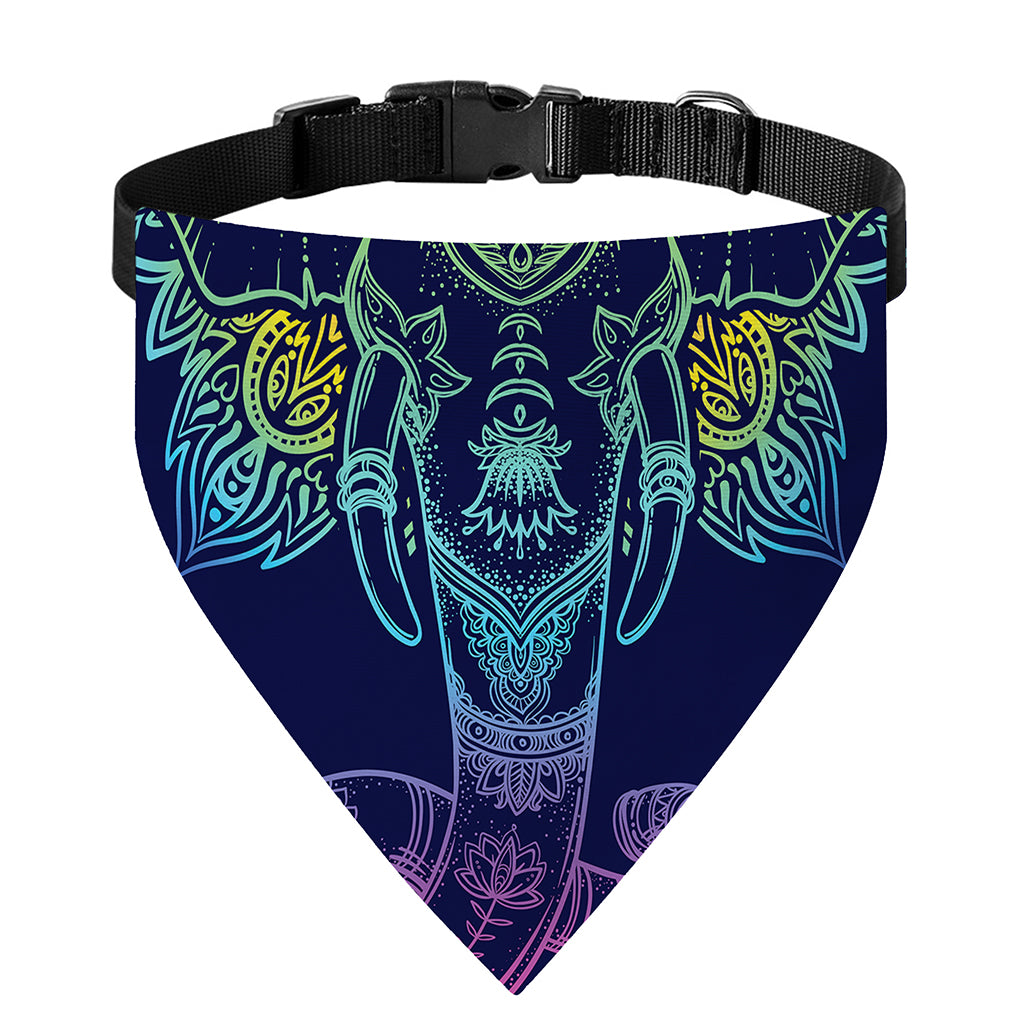 Rainbow Indian Elephant Print Over The Collar Dog Bandana