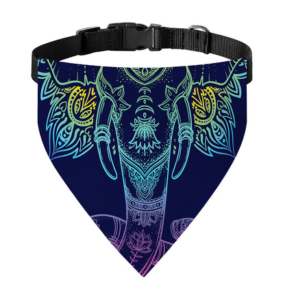 Rainbow Indian Elephant Print Over The Collar Dog Bandana