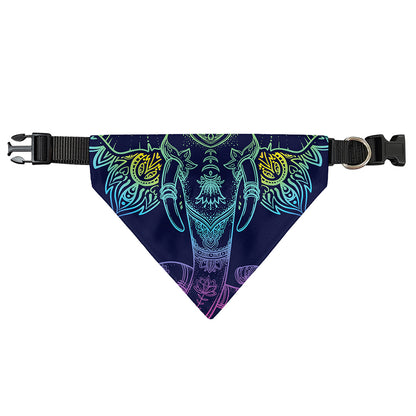 Rainbow Indian Elephant Print Over The Collar Dog Bandana
