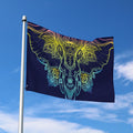 Rainbow Indian Elephant Print Polyester Flag