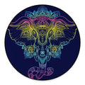 Rainbow Indian Elephant Print Round Floor Mat