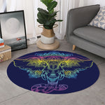 Rainbow Indian Elephant Print Round Rug