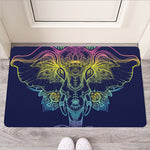 Rainbow Indian Elephant Print Rubber Doormat
