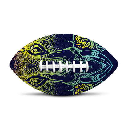 Rainbow Indian Elephant Print Rugby Ball