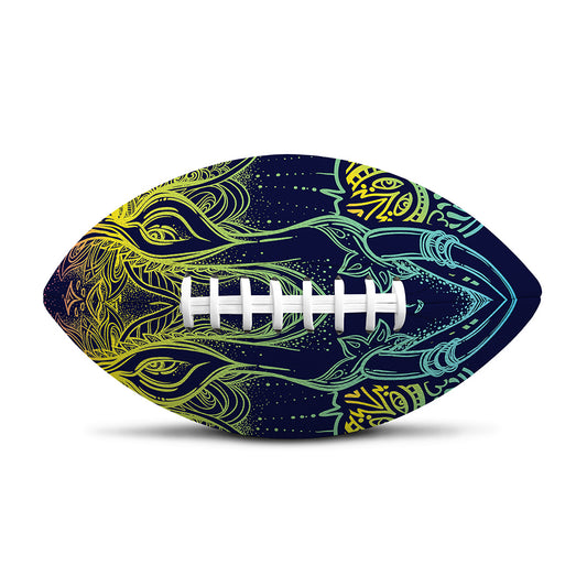 Rainbow Indian Elephant Print Rugby Ball