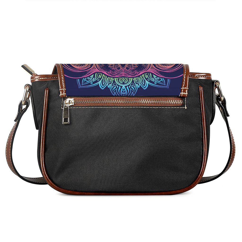 Rainbow Indian Elephant Print Saddle Bag