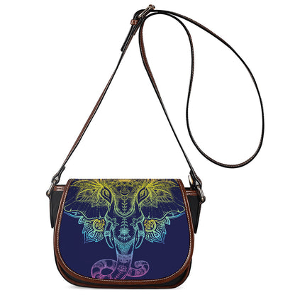 Rainbow Indian Elephant Print Saddle Bag