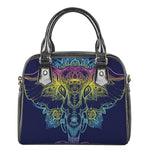 Rainbow Indian Elephant Print Shoulder Handbag