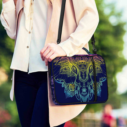 Rainbow Indian Elephant Print Shoulder Strap Bible Bag