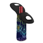 Rainbow Indian Elephant Print Single Neoprene Wine Tote