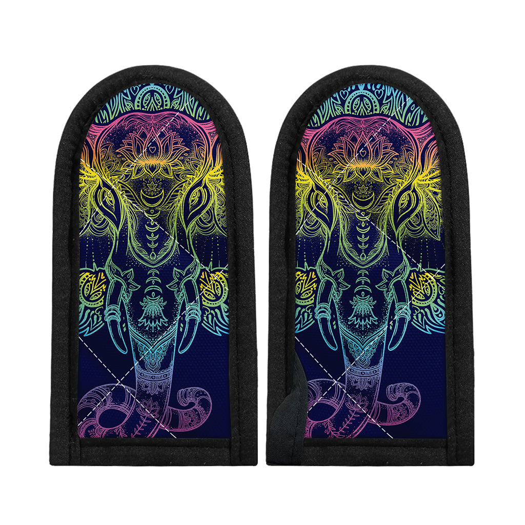 Rainbow Indian Elephant Print Skillet Handle Cover