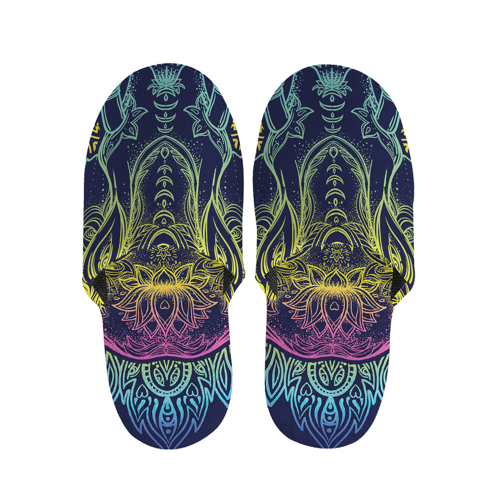 Rainbow Indian Elephant Print Slippers