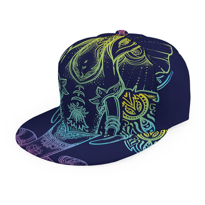 Rainbow Indian Elephant Print Snapback Cap