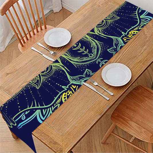 Rainbow Indian Elephant Print Table Runner