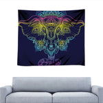 Rainbow Indian Elephant Print Tapestry
