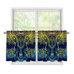 Rainbow Indian Elephant Print Tier Curtains