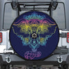 Rainbow Indian Elephant Print Tire Cover With Camera Hole