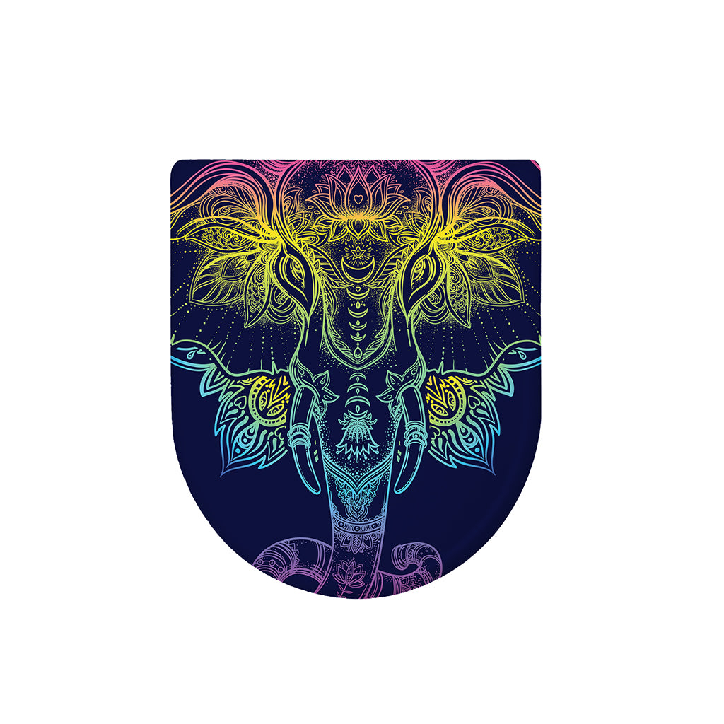 Rainbow Indian Elephant Print Toilet Lid Cover
