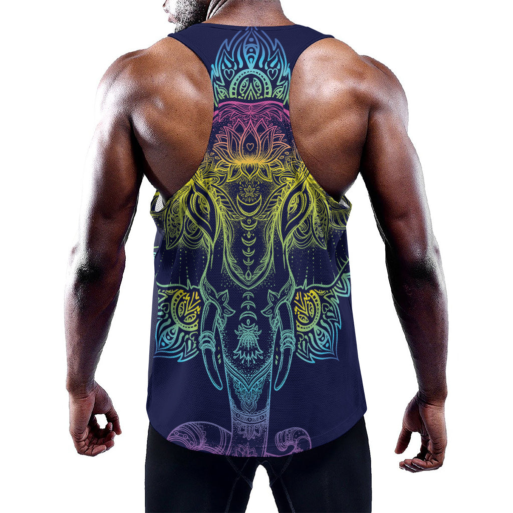 Rainbow Indian Elephant Print Training Tank Top