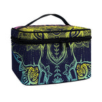 Rainbow Indian Elephant Print Travel Makeup Bag